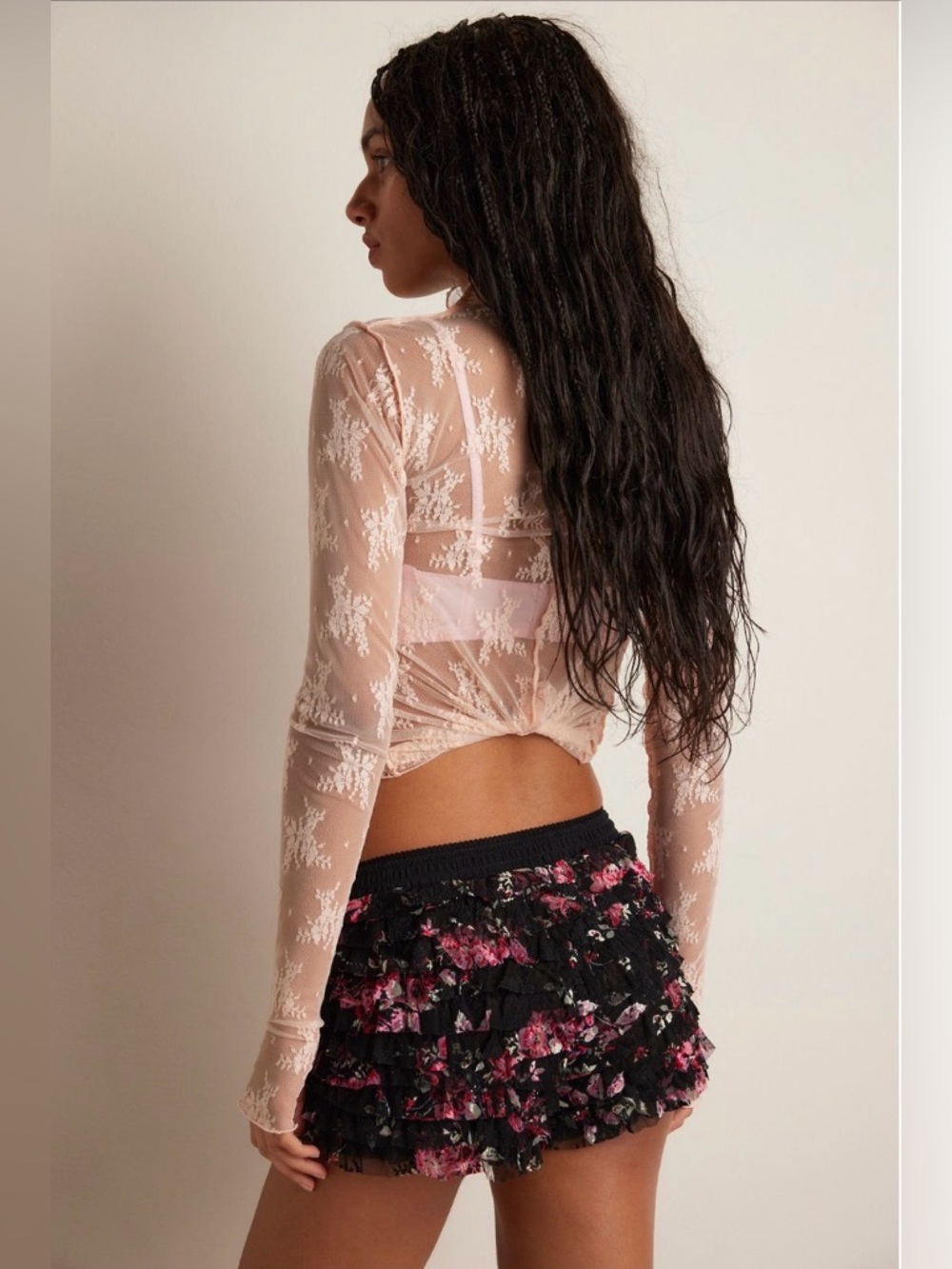 FREE PEOPLE Feeling For Lace Printed Shorties SHORTS - Picture 2 of 13